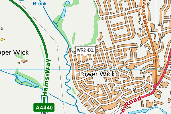 WR2 4XL map - OS VectorMap District (Ordnance Survey)