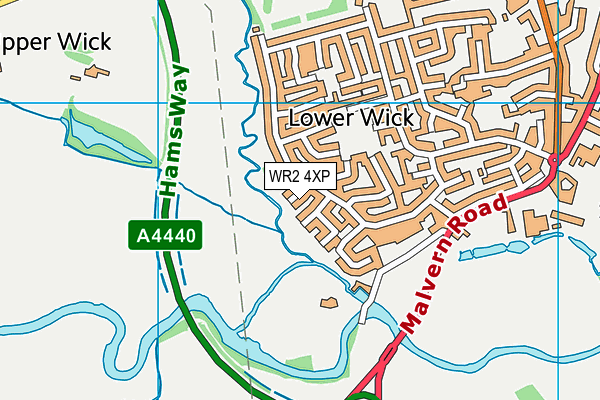 WR2 4XP map - OS VectorMap District (Ordnance Survey)