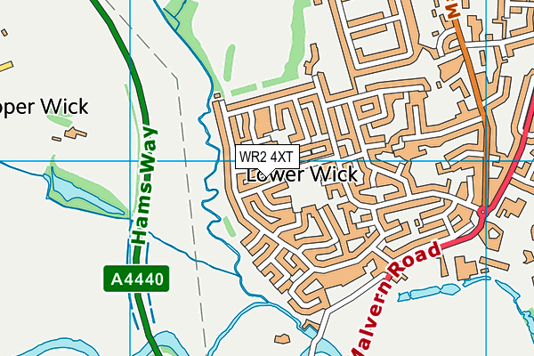 WR2 4XT map - OS VectorMap District (Ordnance Survey)