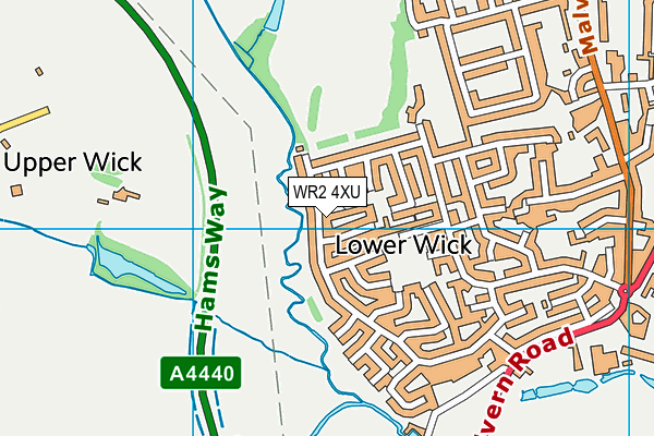 WR2 4XU map - OS VectorMap District (Ordnance Survey)