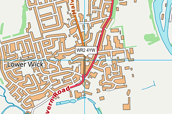 WR2 4YW map - OS VectorMap District (Ordnance Survey)