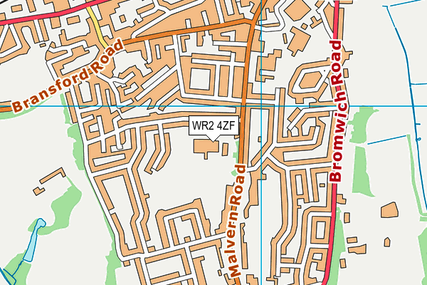 WR2 4ZF map - OS VectorMap District (Ordnance Survey)