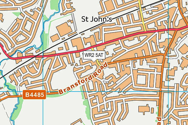 WR2 5AT map - OS VectorMap District (Ordnance Survey)