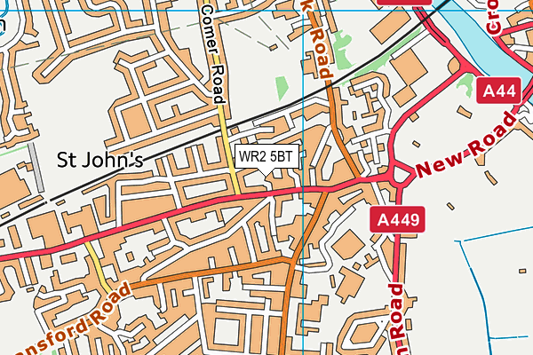 WR2 5BT map - OS VectorMap District (Ordnance Survey)