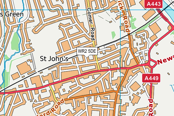 WR2 5DE map - OS VectorMap District (Ordnance Survey)