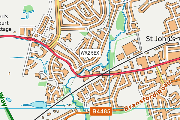 WR2 5EX map - OS VectorMap District (Ordnance Survey)