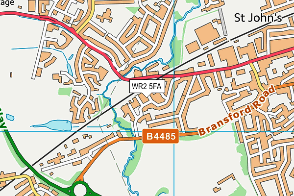 WR2 5FA map - OS VectorMap District (Ordnance Survey)