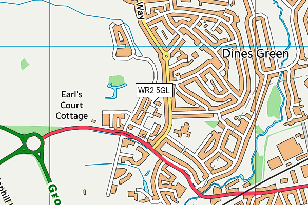 WR2 5GL map - OS VectorMap District (Ordnance Survey)