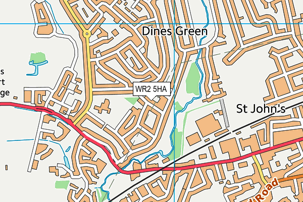 WR2 5HA map - OS VectorMap District (Ordnance Survey)