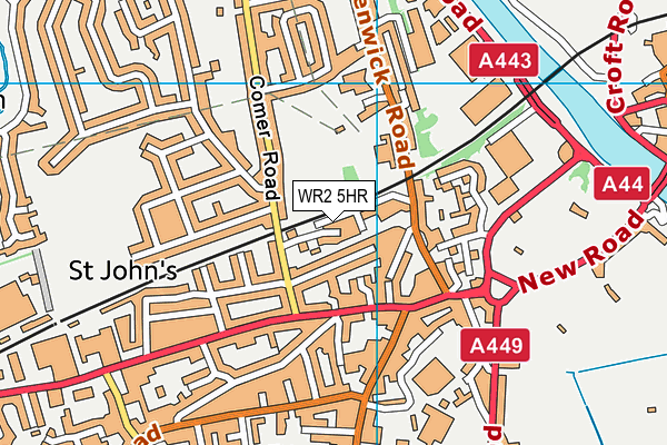 WR2 5HR map - OS VectorMap District (Ordnance Survey)