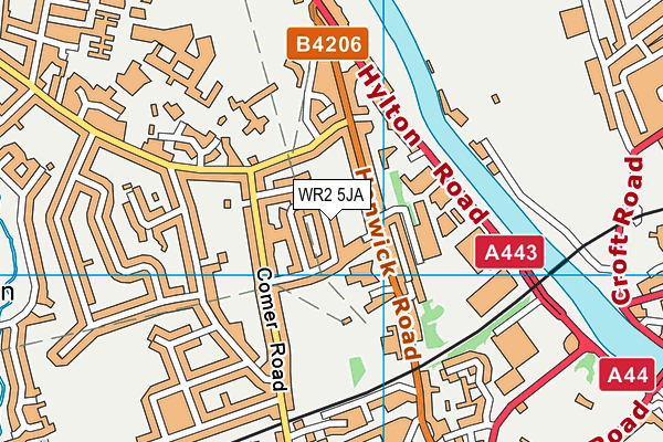 WR2 5JA map - OS VectorMap District (Ordnance Survey)