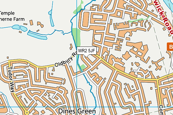 WR2 5JF map - OS VectorMap District (Ordnance Survey)