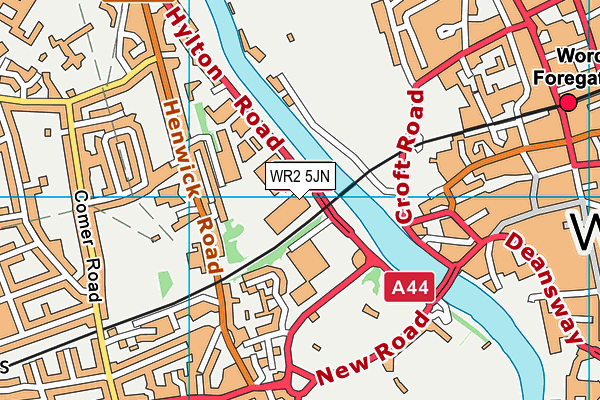 University Of Worcester (Riverside Centre) map (WR2 5JN) - OS VectorMap District (Ordnance Survey)