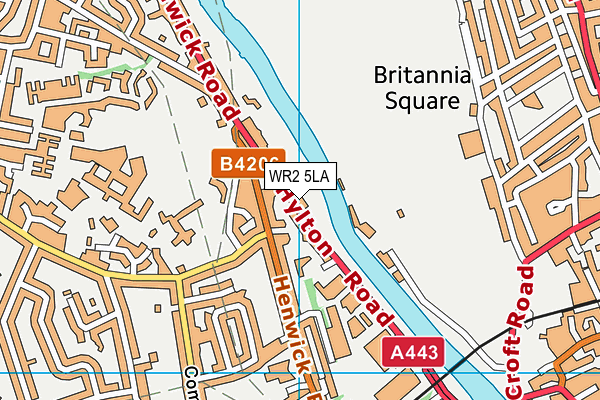 WR2 5LA map - OS VectorMap District (Ordnance Survey)