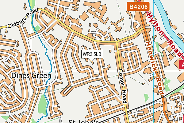 WR2 5LB map - OS VectorMap District (Ordnance Survey)