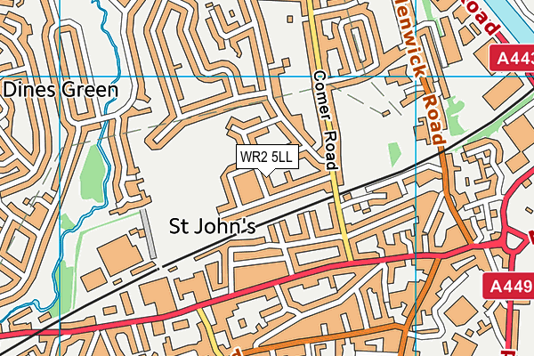 WR2 5LL map - OS VectorMap District (Ordnance Survey)