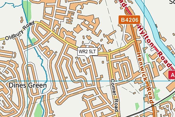 WR2 5LT map - OS VectorMap District (Ordnance Survey)