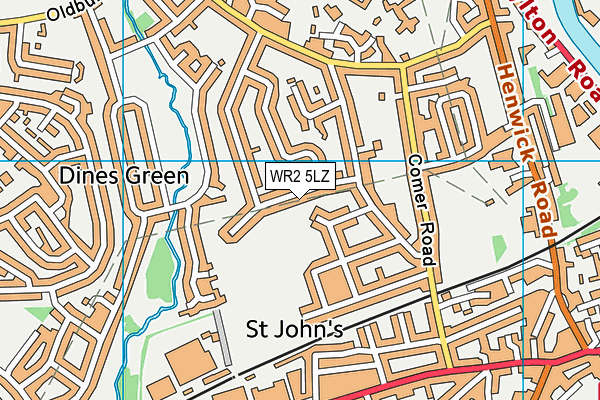 WR2 5LZ map - OS VectorMap District (Ordnance Survey)