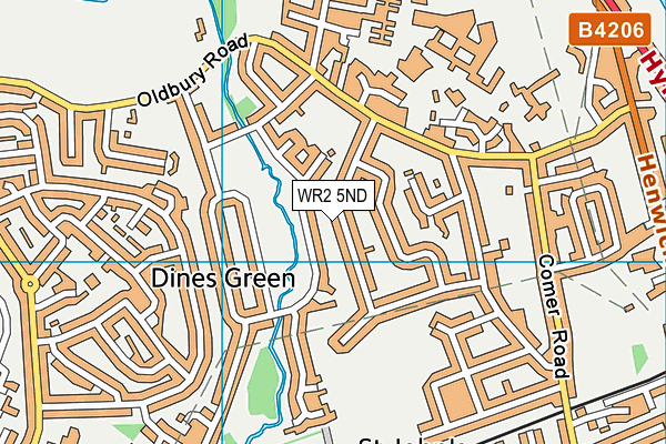 WR2 5ND map - OS VectorMap District (Ordnance Survey)