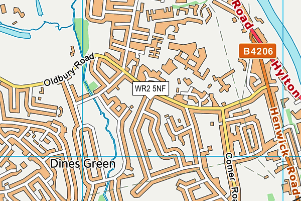 WR2 5NF map - OS VectorMap District (Ordnance Survey)