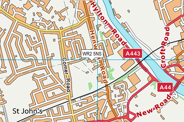 Ymca (Worcester) (Closed) map (WR2 5NS) - OS VectorMap District (Ordnance Survey)