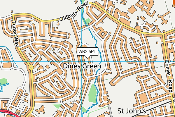 WR2 5PT map - OS VectorMap District (Ordnance Survey)