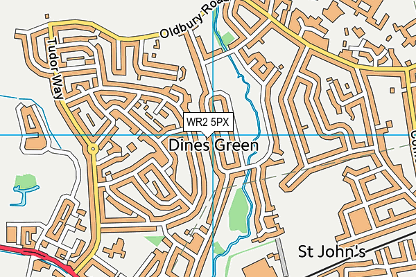 WR2 5PX map - OS VectorMap District (Ordnance Survey)