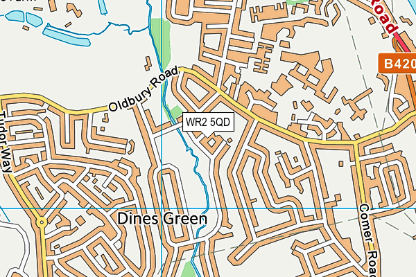 WR2 5QD map - OS VectorMap District (Ordnance Survey)