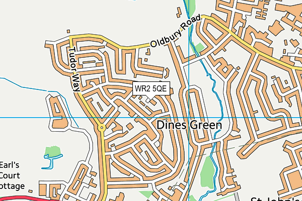 WR2 5QE map - OS VectorMap District (Ordnance Survey)