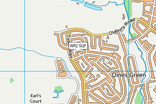 WR2 5QF map - OS VectorMap District (Ordnance Survey)