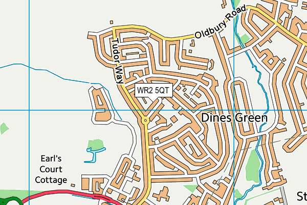 WR2 5QT map - OS VectorMap District (Ordnance Survey)