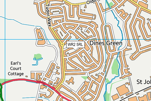 WR2 5RL map - OS VectorMap District (Ordnance Survey)