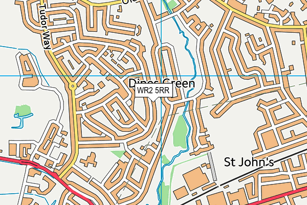 WR2 5RR map - OS VectorMap District (Ordnance Survey)
