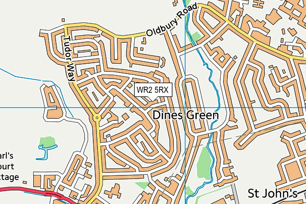 WR2 5RX map - OS VectorMap District (Ordnance Survey)
