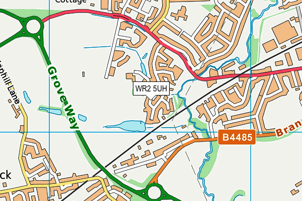 WR2 5UH map - OS VectorMap District (Ordnance Survey)