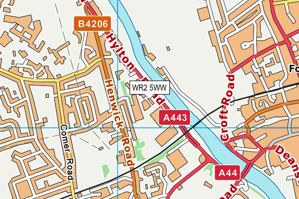WR2 5WW map - OS VectorMap District (Ordnance Survey)