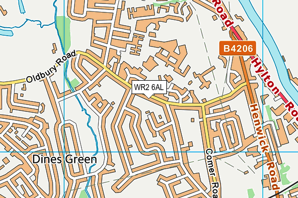 WR2 6AL map - OS VectorMap District (Ordnance Survey)