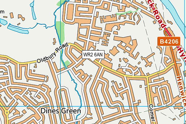 WR2 6AN map - OS VectorMap District (Ordnance Survey)