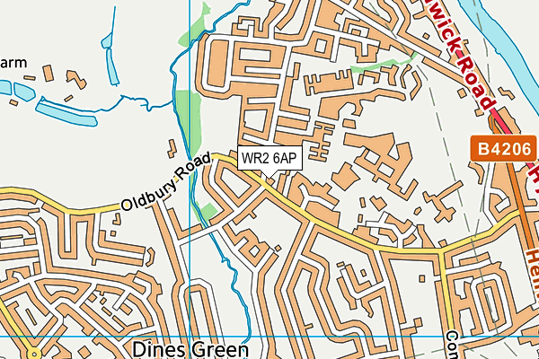 WR2 6AP map - OS VectorMap District (Ordnance Survey)