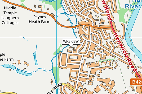 WR2 6BW map - OS VectorMap District (Ordnance Survey)