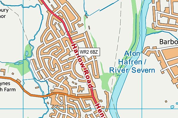 WR2 6BZ map - OS VectorMap District (Ordnance Survey)