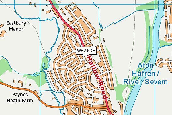WR2 6DE map - OS VectorMap District (Ordnance Survey)