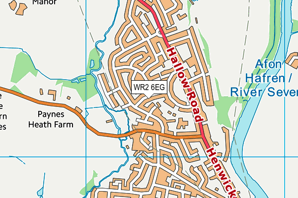 WR2 6EG map - OS VectorMap District (Ordnance Survey)