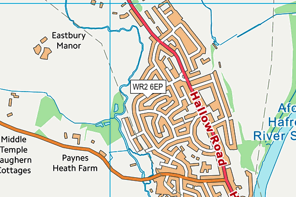 WR2 6EP map - OS VectorMap District (Ordnance Survey)