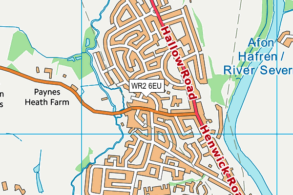 WR2 6EU map - OS VectorMap District (Ordnance Survey)
