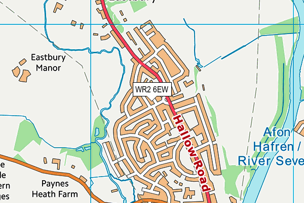 WR2 6EW map - OS VectorMap District (Ordnance Survey)