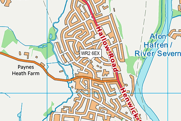 WR2 6EX map - OS VectorMap District (Ordnance Survey)