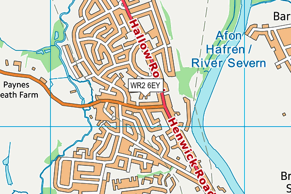 WR2 6EY map - OS VectorMap District (Ordnance Survey)