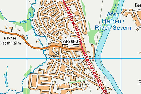 WR2 6HG map - OS VectorMap District (Ordnance Survey)
