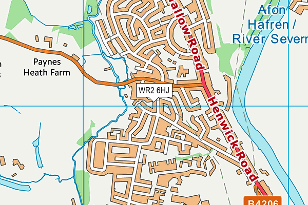 WR2 6HJ map - OS VectorMap District (Ordnance Survey)